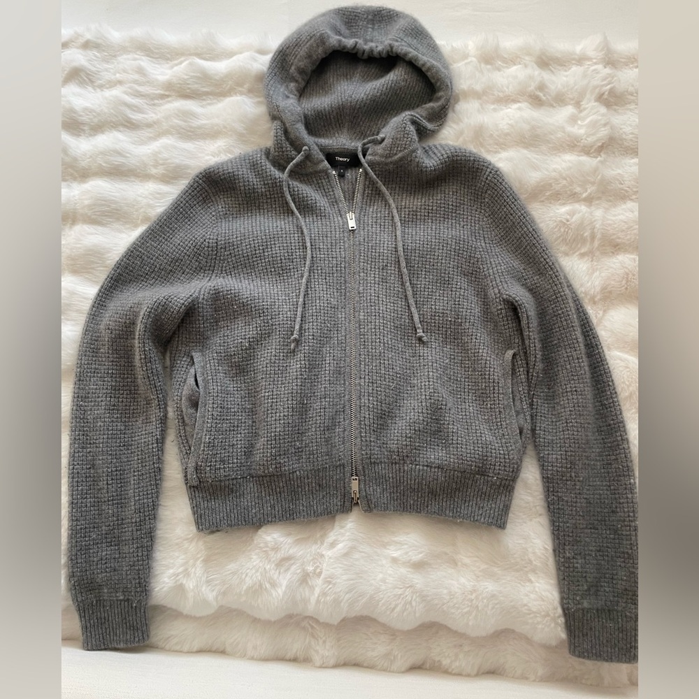 Theory small cashmere zip up cardigan